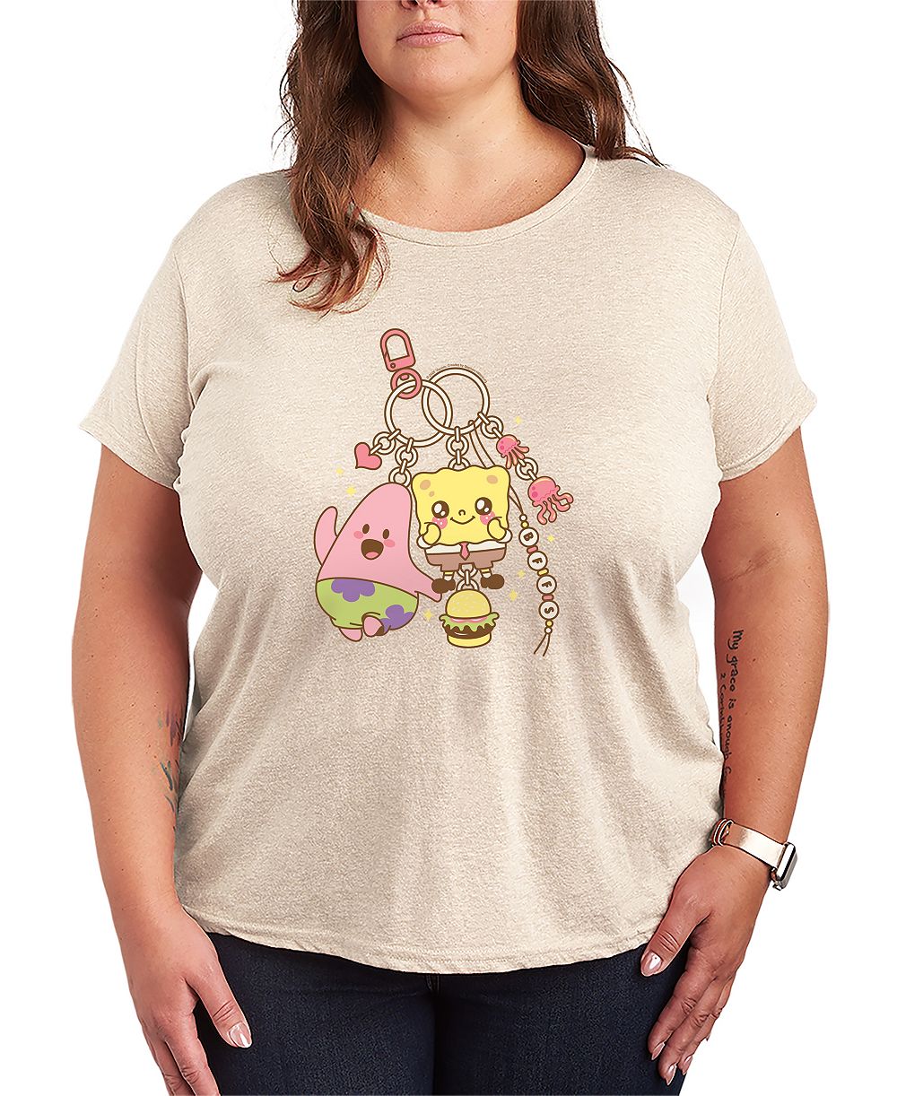 Hybrid Apparel Plus Size SpongeBob SquarePants Kawaii Keychain Graphic T-Shirt