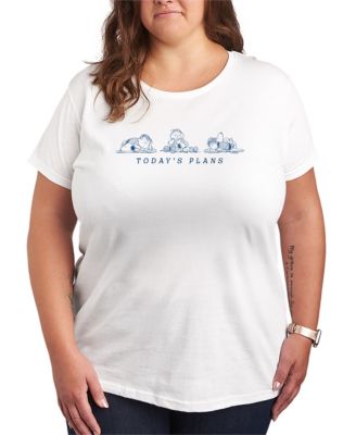 Hybrid Apparel Футболка Plus Size Peanuts Snoopy and Linus с графическим принтом