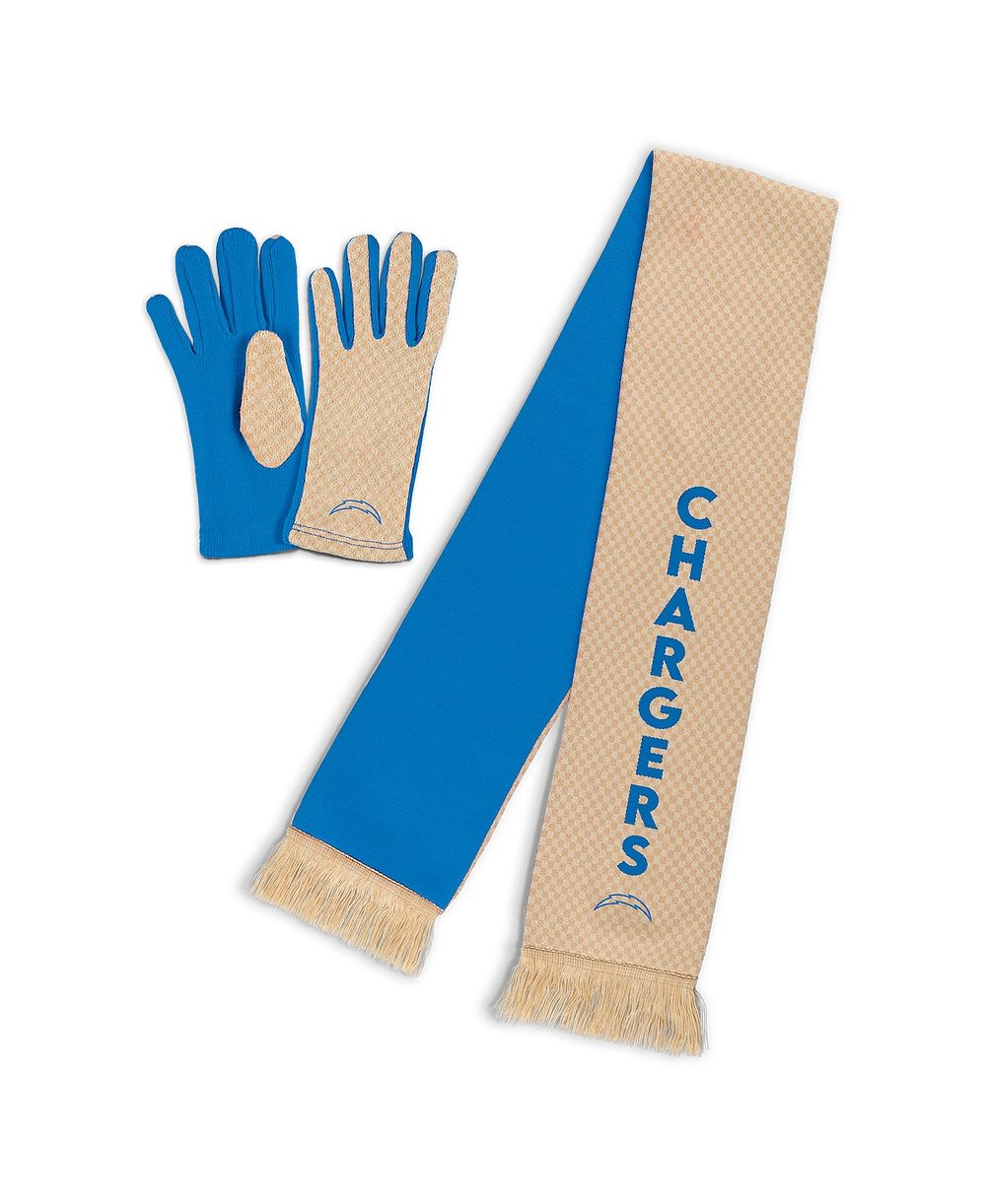 Женский набор WEAR by Erin Andrews Los Angeles Chargers Tonal Microcheck Scarf Glove Set