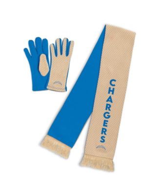 WEAR by Erin Andrews Women's Los Angeles Chargers Tonal Microcheck Scarf Glove Set