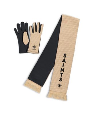 Женский набор WEAR by Erin Andrews: шарф и перчатки в клетку с логотипом New Orleans Saints