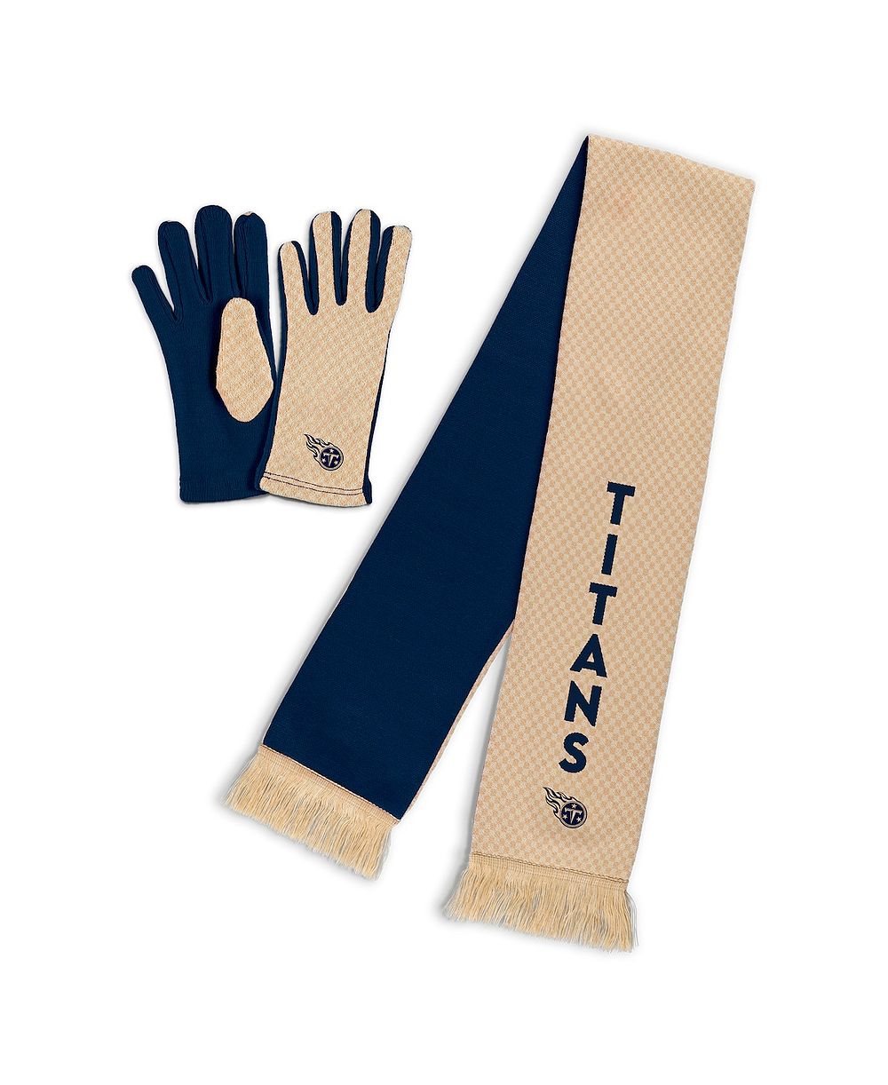 Женский набор WEAR by Erin Andrews Tennessee Titans Tonal Microcheck Scarf Glove