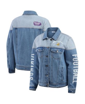 Женская джинсовая куртка WEAR by Erin Andrews Minnesota Vikings Full-Button