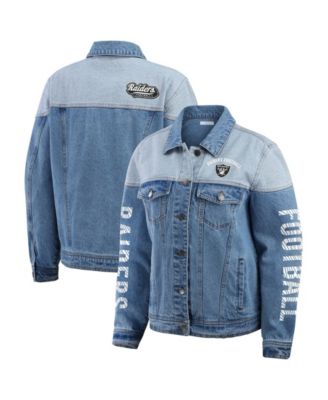 WEAR by Erin Andrews Женская джинсовая куртка Las Vegas Raiders с полной застежкой
