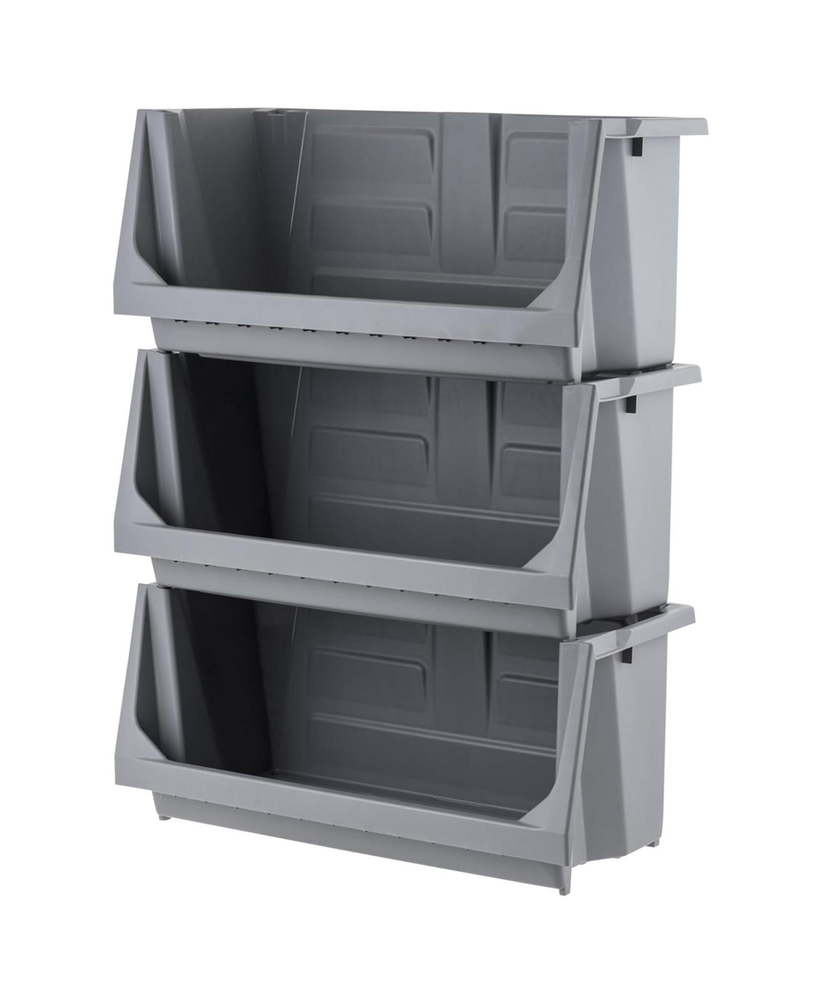 IRIS USA Open Front Storage Bins, Heavy Duty Stackable Bins