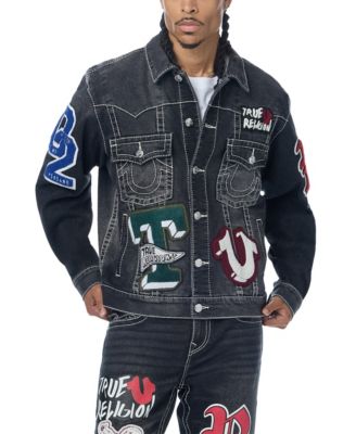 Мужская джинсовая куртка True Religion Jimmy оверсайз с нашивками