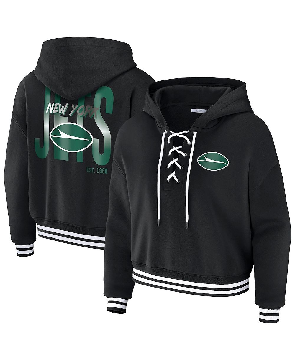 Женское худи WEAR by Erin Andrews New York Jets, черное, флис