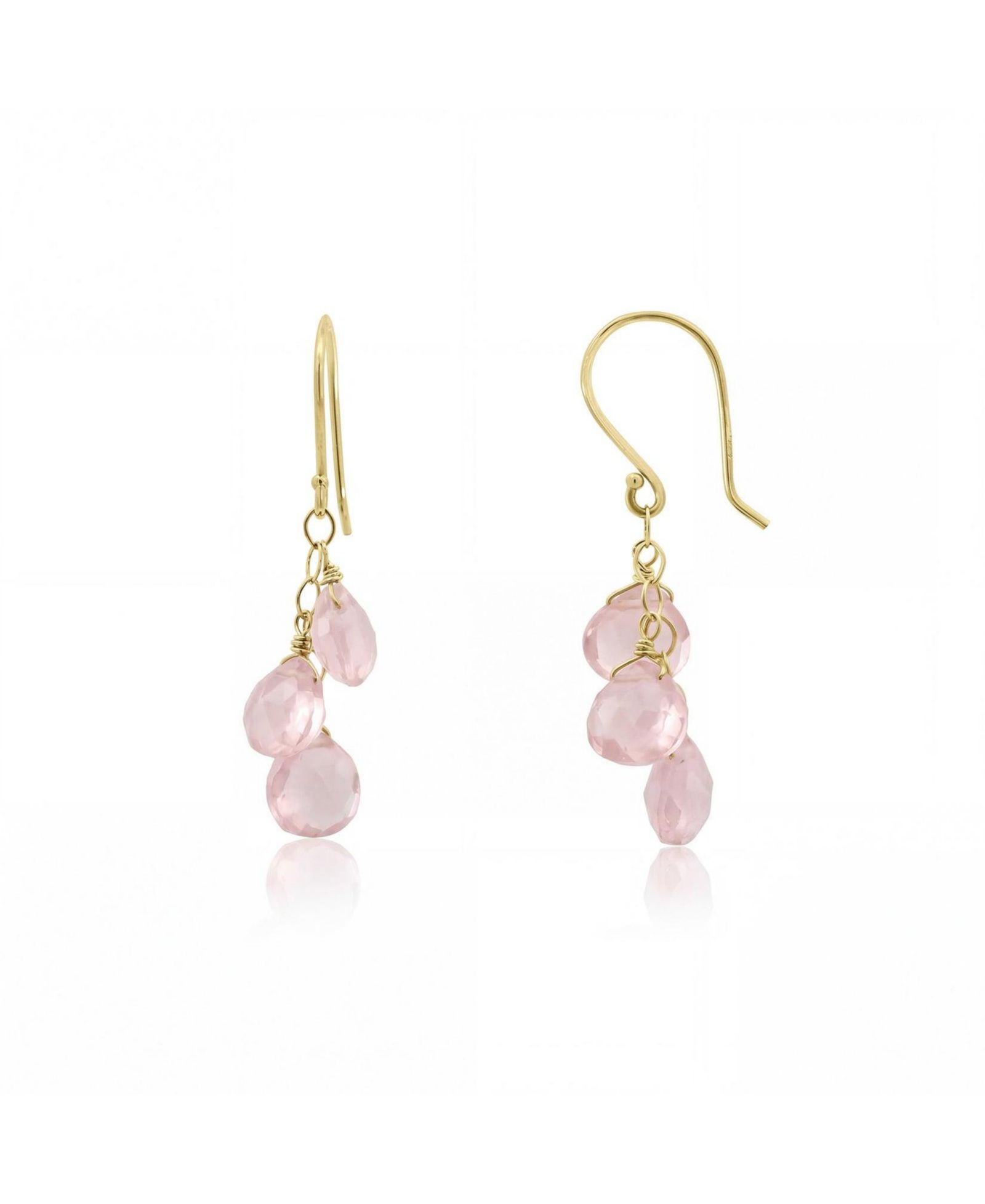 Серьги-подвески The Lovery Rose Quartz Bead Dangle 14K
