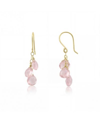 Серьги-подвески The Lovery Rose Quartz Bead Dangle 14K