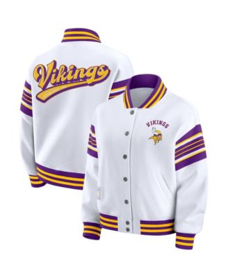 Женская флисовая толстовка-куртка WEAR by Erin Andrews White Minnesota Vikings Plus Size на кнопках