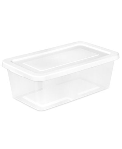 Sterilite 6 Qt Storage Box, Stackable Plastic Container, Home Organizer