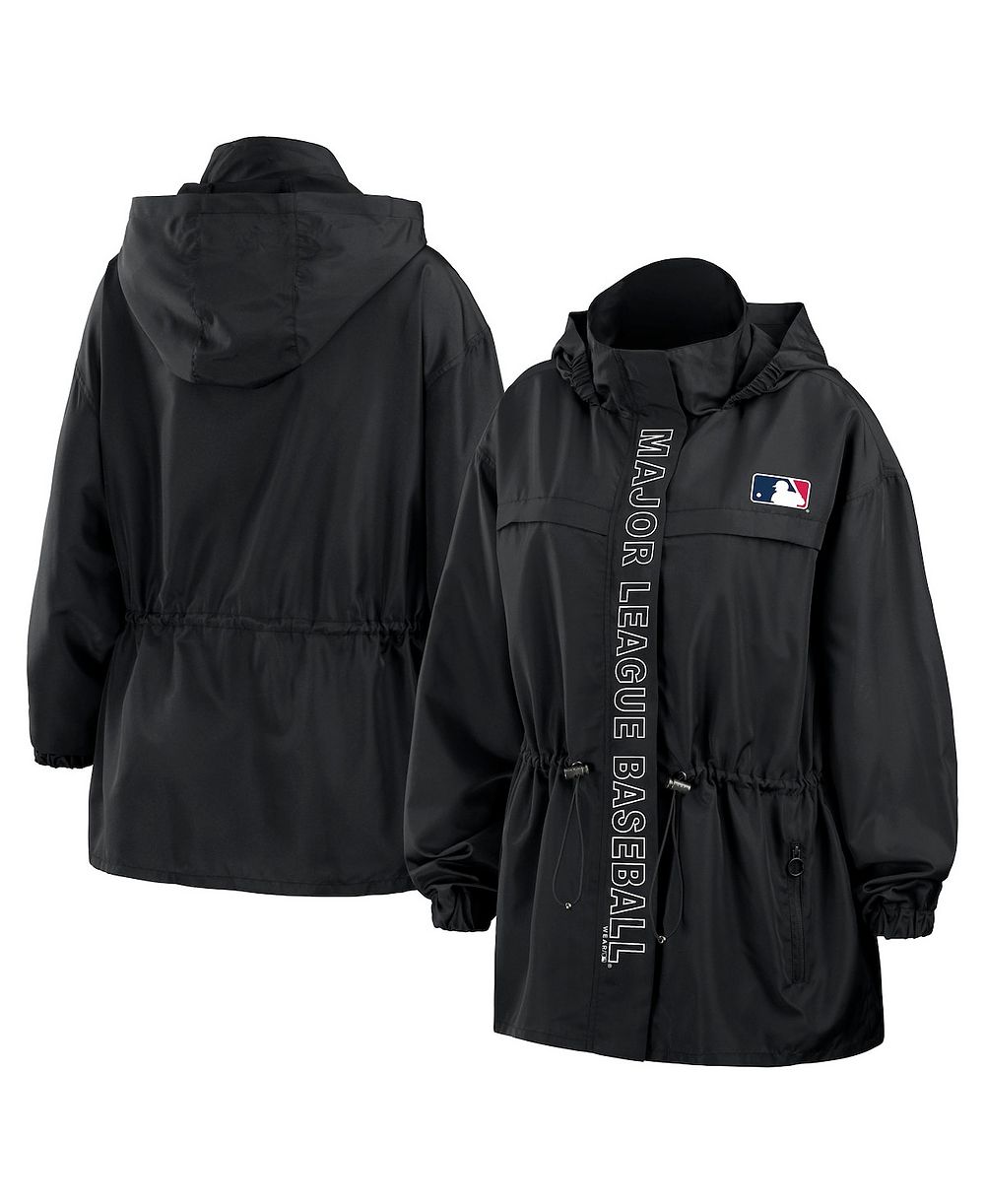 WEAR by Erin Andrews Women's Black MLB Merchandise Full-Zip Windbreaker Hoodie Jacket