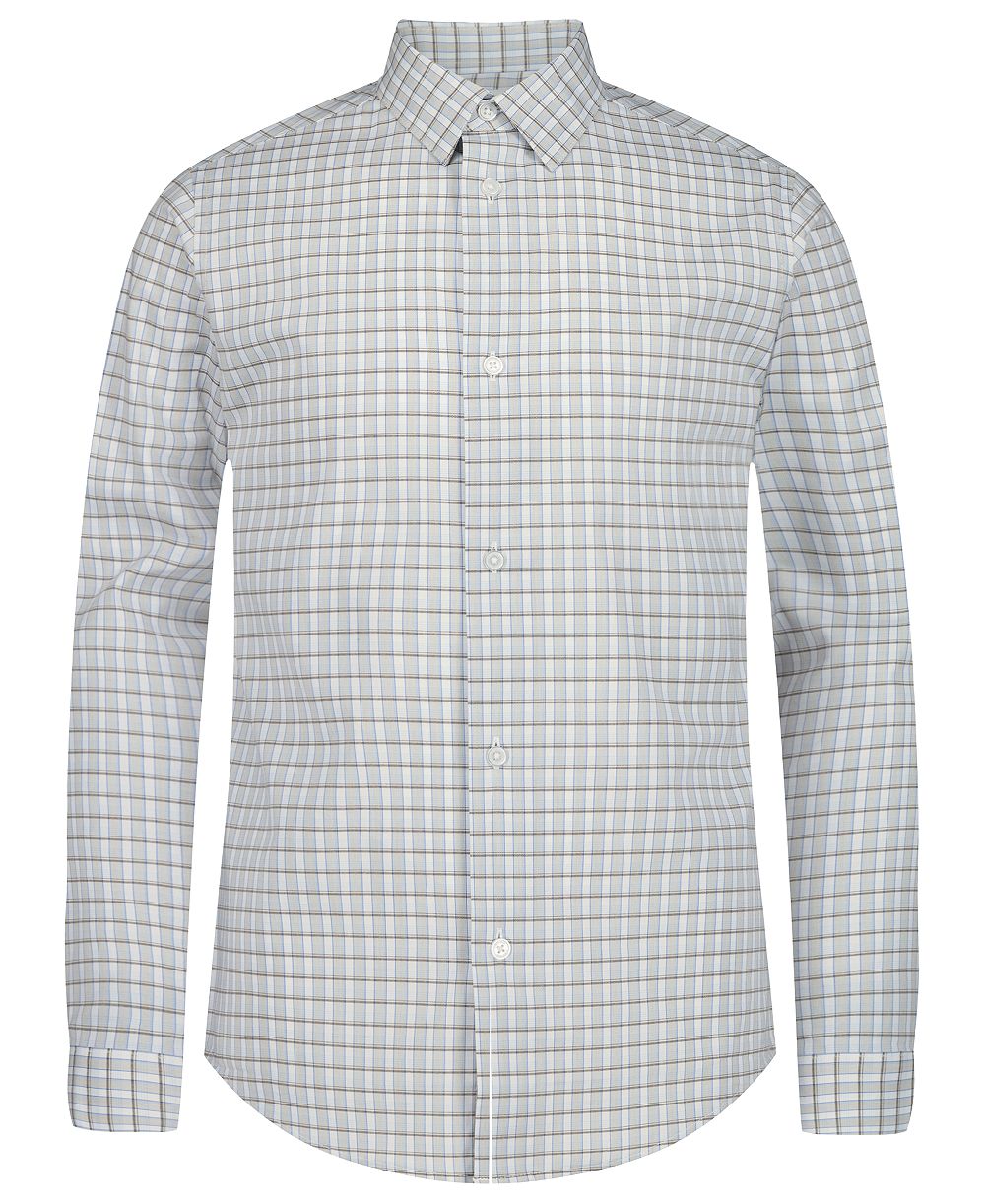 Calvin Klein Boys' 8-20 Plaid Long-Sleeve Button-Front Shirt