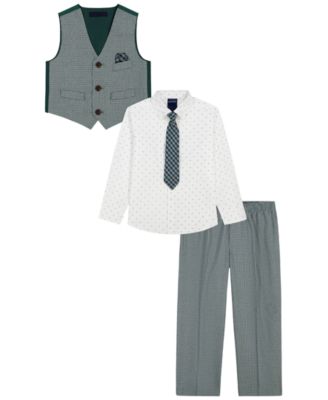 Nautica Boys' 2T-7 Long-Sleeve Shirt, Vest, Pants and Tie, 4-Piece Set