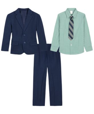 Nautica детский костюм из 4 предметов для мальчиков 2T-7: пиджак Sharkskin, рубашка с длинным рукавом, брюки и галстук