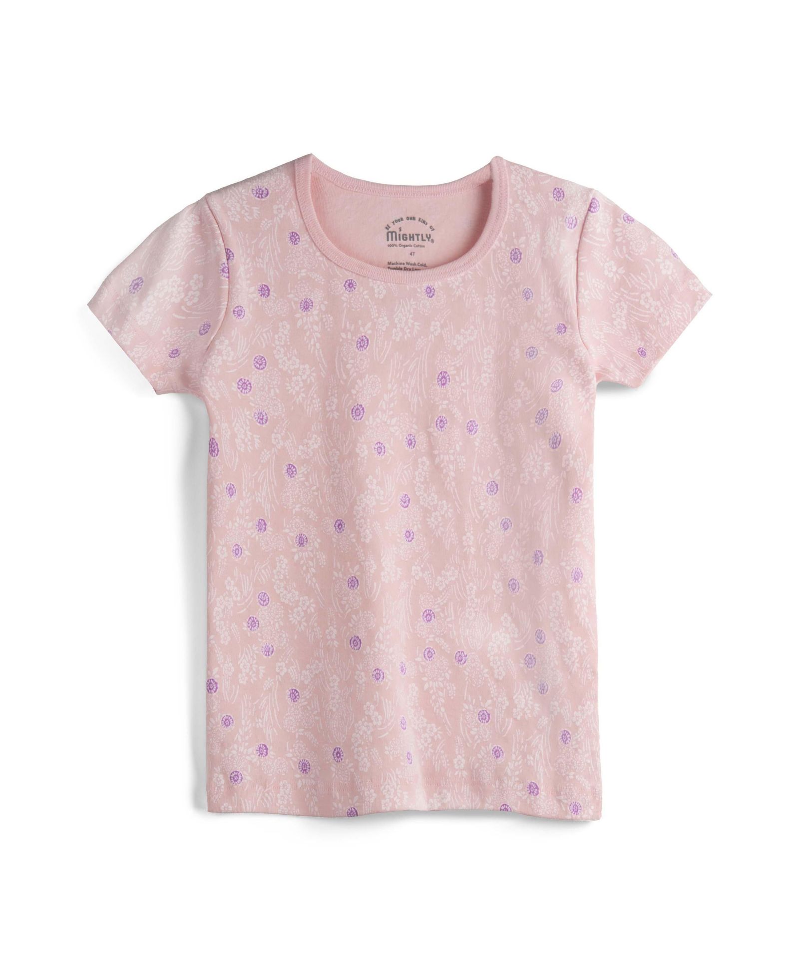 Mightly Toddler Girls Fair Trade Organic Cotton Ribbed Scoop Neck Tee