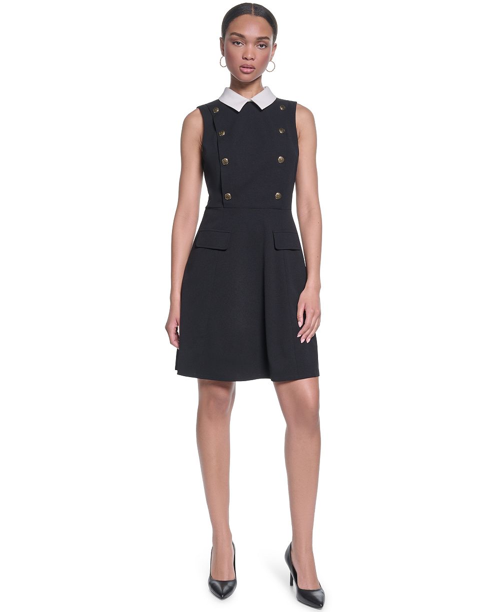 Женское платье A-line с воротником KARL LAGERFELD PARIS Collared A-line Dress
