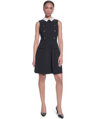 KARL LAGERFELD PARIS Women's Collared A-line Dress