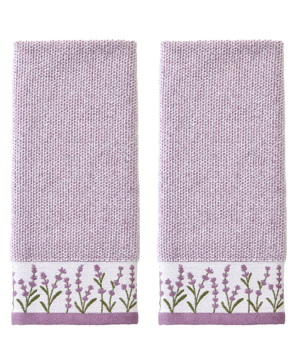 Набор из 2 полотенец для рук SKL Home Lavender Border с изогнутым краем