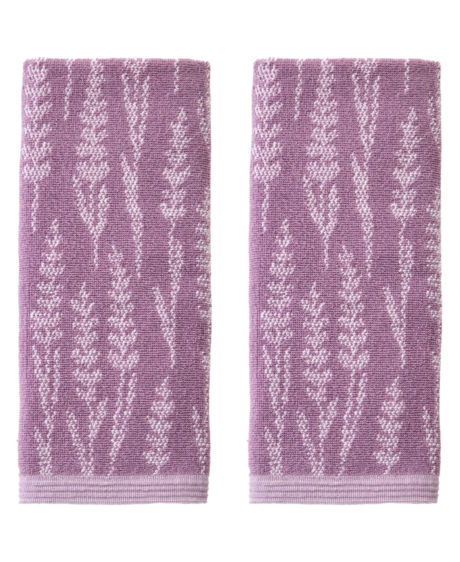 SKL Home Lavender Silhouette Jacquard Curved 2-Piece Hand Towel Set