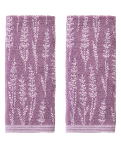SKL Home Lavender Silhouette Jacquard Curved 2-Piece Hand Towel Set