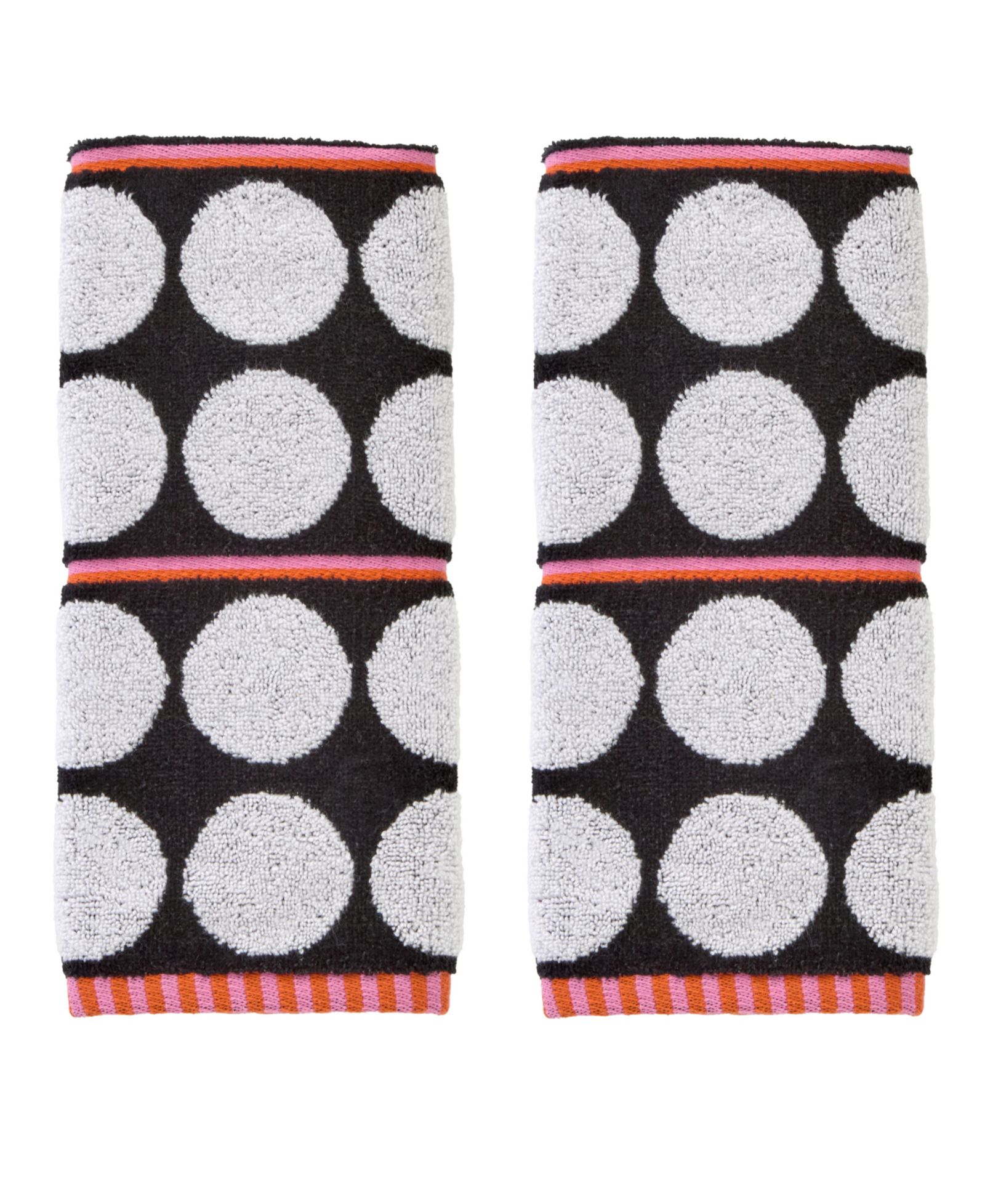 SKL Home Polka Dot Grande Jacquard Curved 2-Piece Hand Towel Set