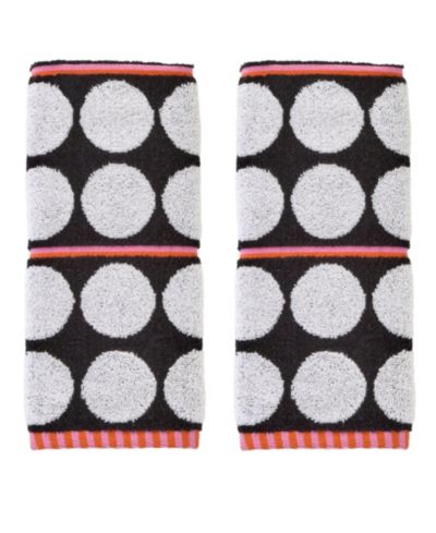 SKL Home Polka Dot Grande Jacquard Curved 2-Piece Hand Towel Set