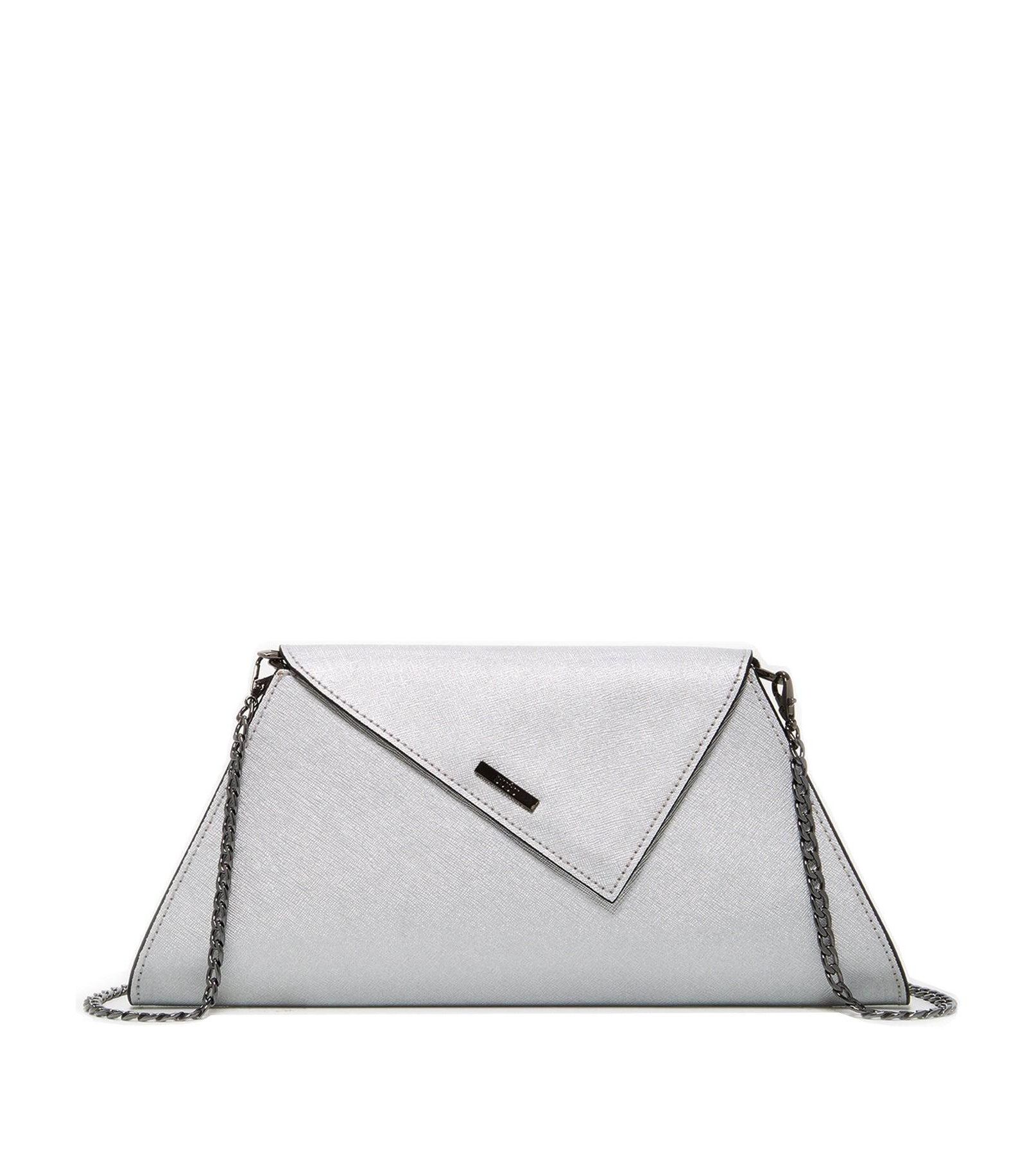 SUSU Women's Metallic Envelope Clutch Saffiano Leather Evening Bag for Women Party Wedding Crossbody with Chain Strap