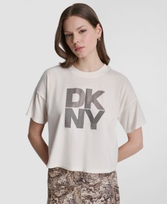 DKNY Sport Женская футболка с градиентом и логотипом из страз