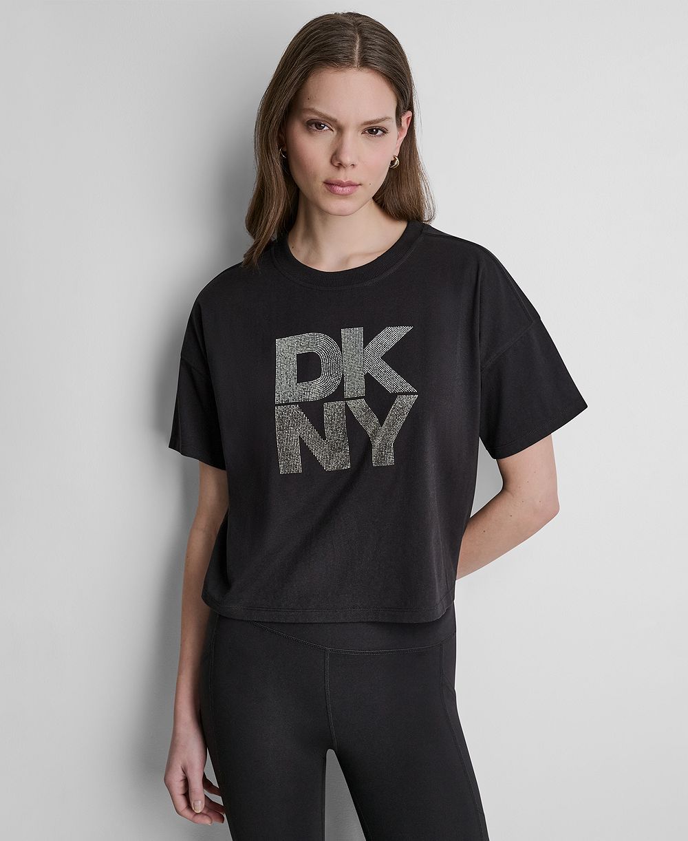 DKNY Sport Женская футболка с градиентом и логотипом из страз