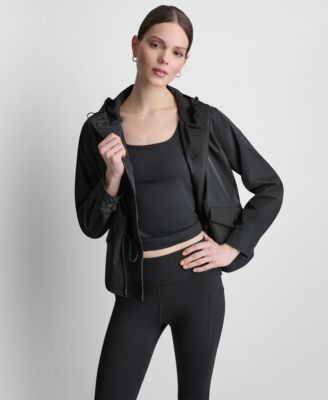 DKNY Sport Women's Cropped High-Low Hooded Jacket
