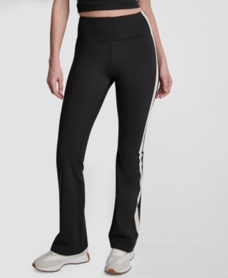DKNY Sport Women's Side-Stripe High-Rise Flared Leggings