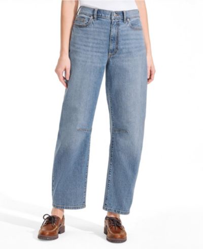 Джинсы Lands' End Petite Soft Denim с высокой посадкой и широкими брючинами
