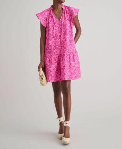 UNTUCKit Women's Cotton Gauze Flutter Sleeve Arya Dress