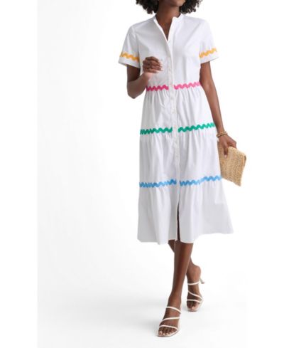 Женское многослойное платье UNTUCKit Stretch Cotton Ric Rac Tiered Justine