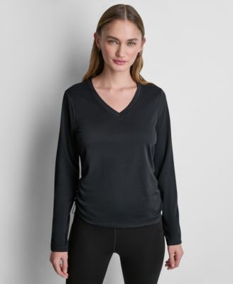 Женский топ DKNY Sport Long-Sleeve Ruched Tech