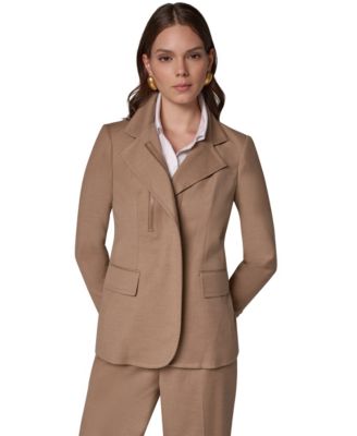 Женский пиджак Donna Karan New York с асимметричной молнией и плечевыми накладками