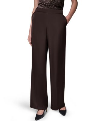 Donna Karan New York Women's Wide-Leg Satin Side-Zip Pants
