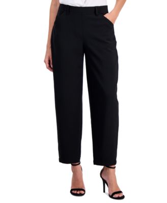 Anne Klein Petite Mid-Rise Barrel-Leg Pants