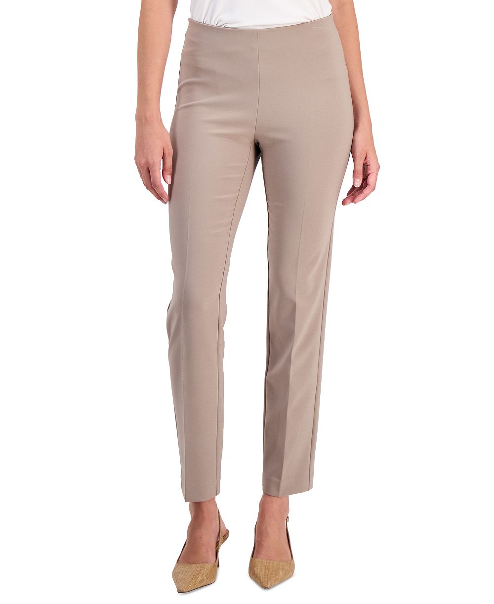 Anne Klein Petite Pull-On Mid-Rise Slim Pants