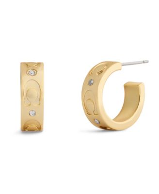 COACH серьги-кольца Signature C Stone из искусственного камня
