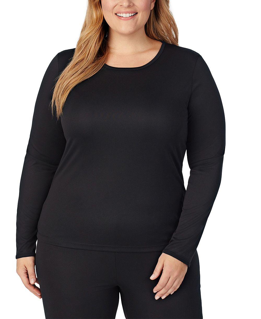 Женская кофта Cuddl Duds Plus Size с длинным рукавом и круглым вырезом, технология Climatesmart