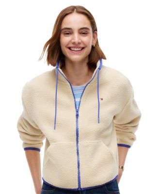 Tommy Hilfiger женская флисовая куртка с длинным рукавом и воротником-стойкой