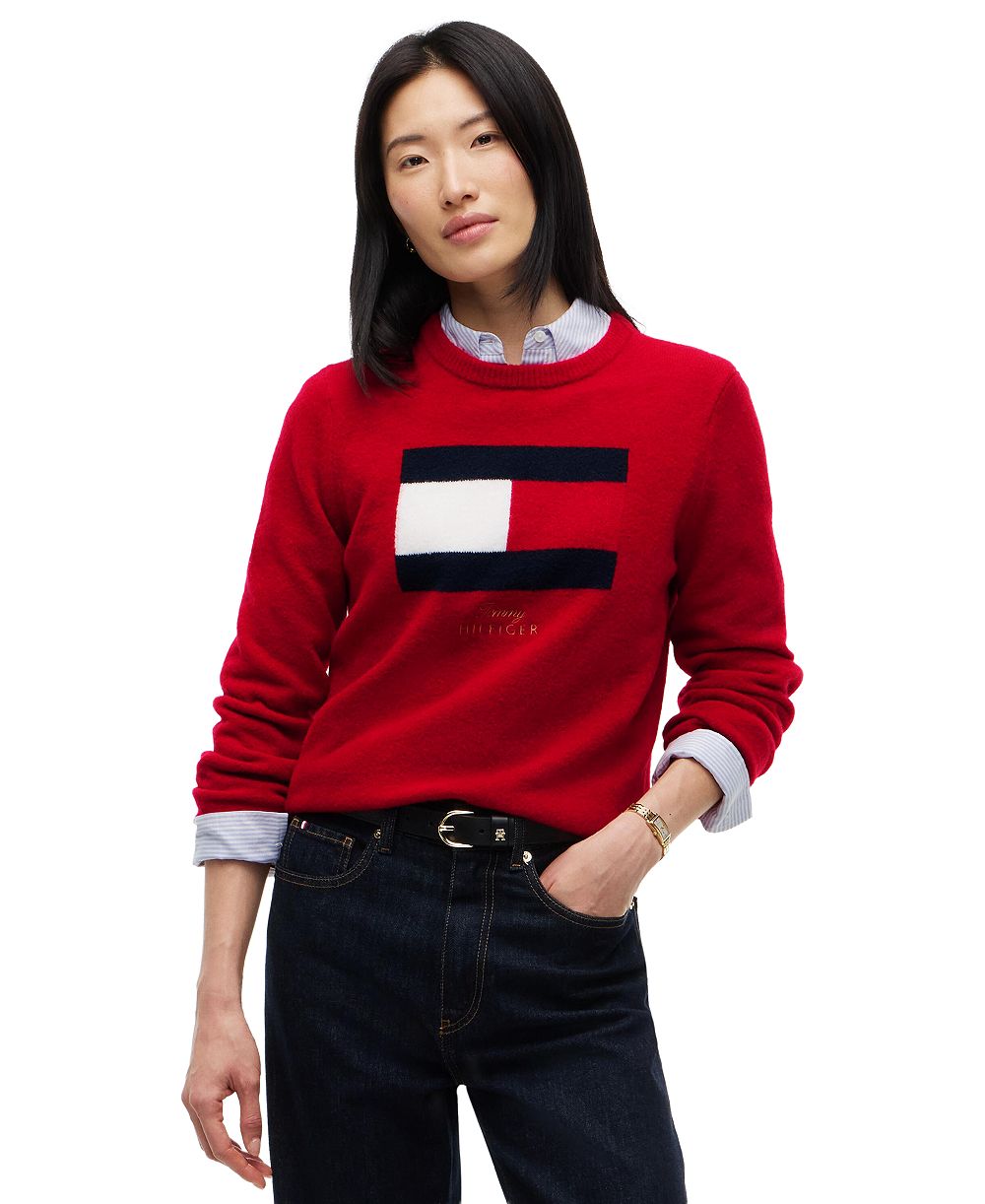 Tommy Hilfiger женский свитер с круглым вырезом и принтом