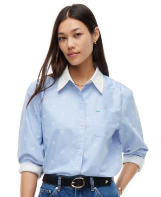 Tommy Hilfiger женская длинная рубашка с длинным рукавом и пуговицами из серии American Oxford Critter