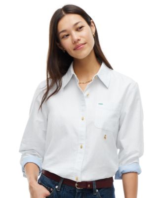 Tommy Hilfiger женская длинная рубашка Oxford Ithaca в полоску с длинным рукавом, эксклюзив Macy's