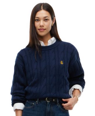 Tommy Hilfiger женский свитер с круглым вырезом и косичками, коллекция American Icons