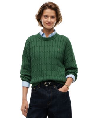 Tommy Hilfiger Women's Cable-Knit Crewneck Sweater