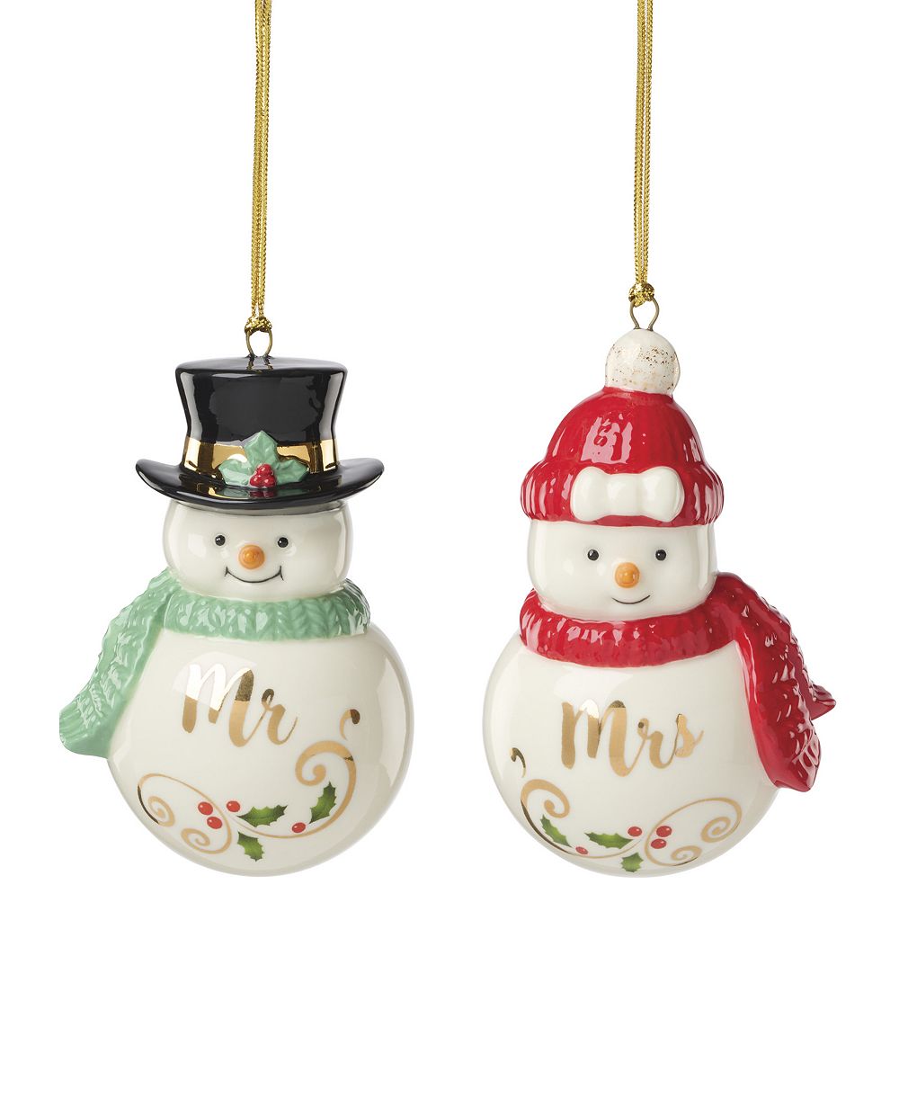 Набор украшений Lenox Mr. & Mrs. Snowman 2-Piece