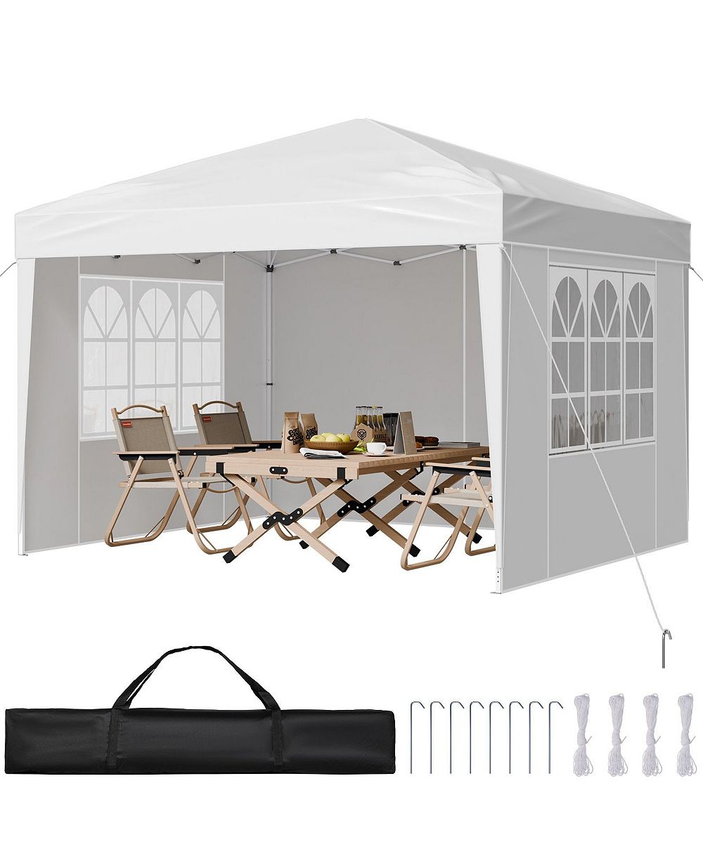 COZITO разборный навес Canopy 10 x 10 feet Gazebo Tent с 3 боковыми стенками и 2 окнами